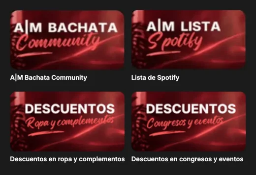 A|M Bachata Community, lista de Spotify y descuentos en ropa y en congresos y eventos