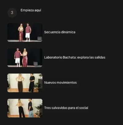 Lista de clases del módulo Empieza aquí